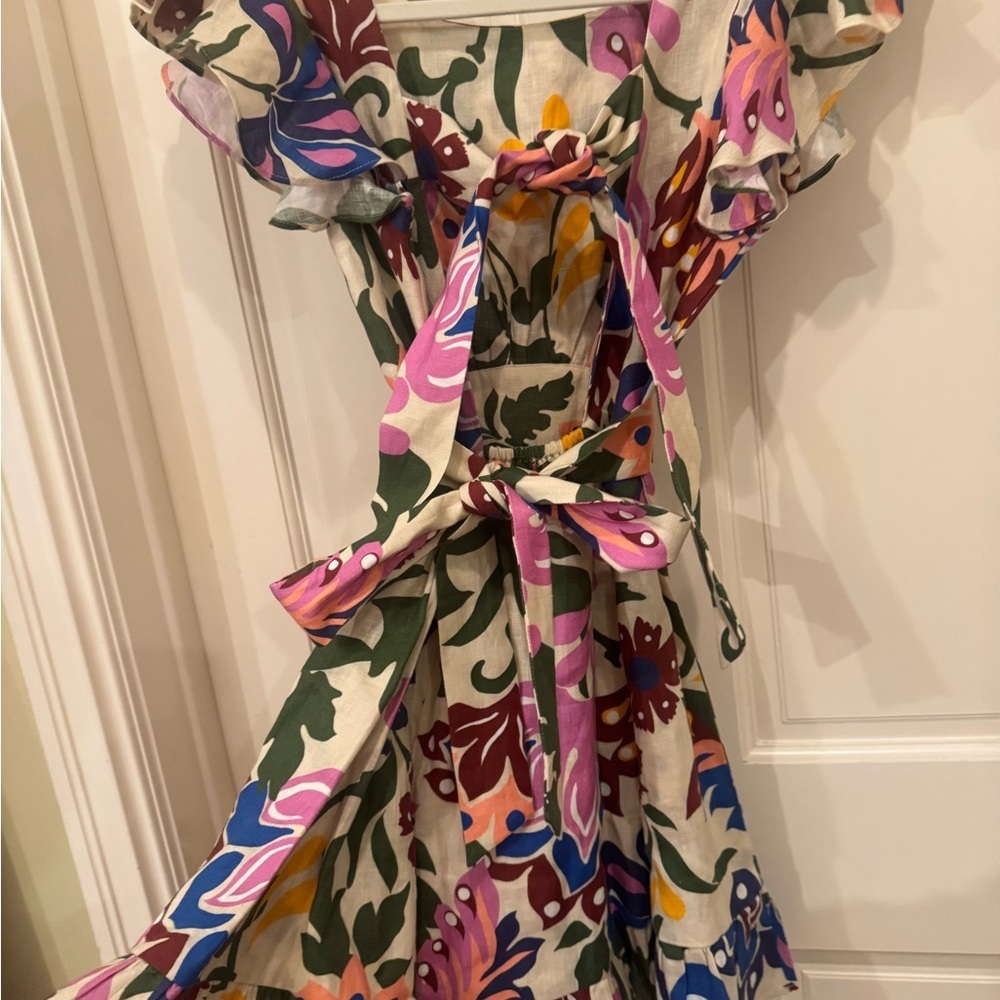 Misa Los Angeles Blue and Pink Ruffled Sundress - Picture 5 of 9